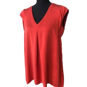 Anthropologie MAEVE ALLY Cupro V-Neck Back Cutout Too M